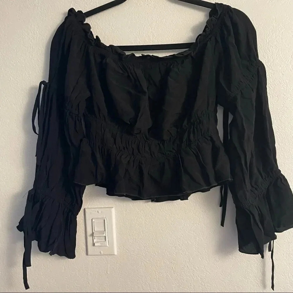 fanco off shoulder peplum top